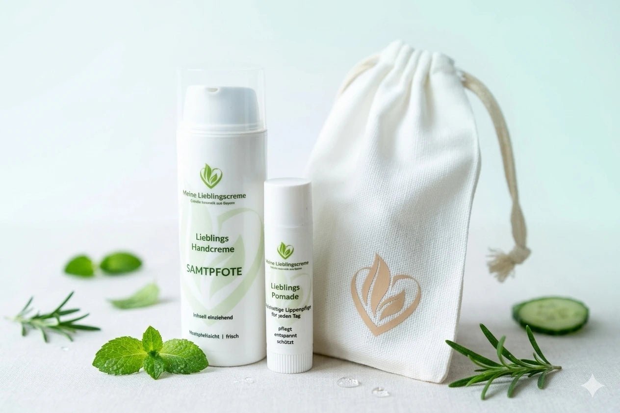 Handcreme & Lippenpflege Geschenkset – Naturkosmetik für trockene Hände und Lippen - Mein - Lieblings - Shop